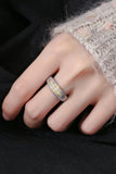 925 Sterling Silver Cubic Zirconia Geometric Dainty Band Adjustable Ring