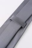 Men's Grey Solid Formal Satin Wide Tie For Wedding