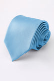 Men's Grey Solid Formal Satin Wide Tie For Wedding