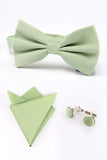 Men's Light Green Adjustable Bow Tie Solid Formal Tuxedo Bowtie