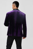 Men's Dark Purple Shawl Lapel One Button Wedding Blazer