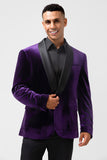 Men's Dark Purple Shawl Lapel One Button Wedding Blazer