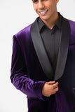 Men's Dark Purple Shawl Lapel One Button Wedding Blazer