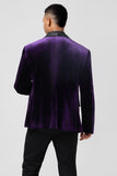 Men's Dark Purple Shawl Lapel One Button Prom Blazer