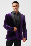 Men's Dark Purple Shawl Lapel One Button Prom Blazer