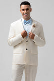 Men's Ivory Notch Lapel Single Breasted 2 Piece Prom Suits