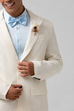 Men's Ivory Notch Lapel Single Breasted 2 Piece Prom Suits