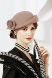 Women's Elegant Flower Wool Wedding/Tea Party Bowler Hats/Church Hats