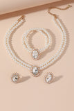 Black Choker Necklace & Elegant Pearl Stud Earrings 3pcs Jewelry Set For Women