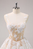 Sparkly White A-Line Floral Corset Short Homecoming Dress with Sequins