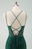 Glitter Dark Green Tight Homecoming Dresses with Lace Up Back