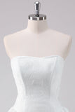 Simple White A Line Strapless Corset Short Homecoming Dress