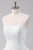 Simple White A Line Strapless Corset Short Homecoming Dress