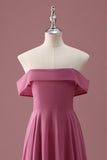 Desert Rose A Line Off the Shoulder Chiffon Junior Bridesmaid Dress