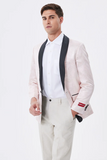 Men's Light Pink Shawl Lapel Blazer