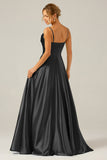 Dusty Sage A-Line Cowl Neck Spaghetti Straps Bridesmaid Dress With Sequins