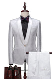 Men's Jacquard 2-Piece Shawl Lapel One Button Wedding Suits