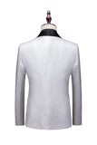 Men's Jacquard 2-Piece Shawl Lapel One Button Wedding Suits