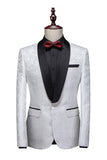 Men's Jacquard 2-Piece Shawl Lapel One Button Wedding Suits