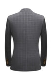 Men's Silm Fit Notched Lapel Two Buttons Grey Wedding Suits