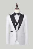 Men's Light Blue Silm Fit 3-Piece Wide Peak Lapel One Button Wedding Suits