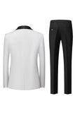 Men's Black Silm Fit 3 Piece Shawl Lapel One Button Wedding Guest Suits