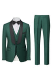 Men's White 3 Piece Shawl Lapel Silm Fit Wedding Suits