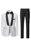 Men's Black Silm Fit 3 Piece Shawl Lapel One Button Wedding Guest Suits