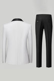 Men's White 3 Piece Shawl Lapel Silm Fit Wedding Suits