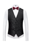 Men's Black Silm Fit 3 Piece Jacquard Shawl Lapel Wedding Suits