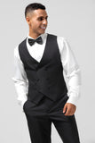 Men's Black Shawl Lapel Single Breasted 3 Piece Wedding Suits