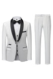 Men's Black Slim Fit Shawl Lapel Three-Pieces Wedding Suits