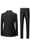 Men's Black Slim Fit Shawl Lapel Three-Pieces Wedding Suits