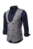 Men's U Neck Double Breasted Suit Vest