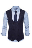 Men's U Neck Double Breasted Suit Vest