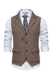 Men's Single Breasted Lapel Navy Suit Vest