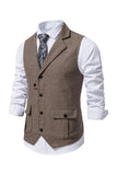 Men's Single Breasted Lapel Navy Suit Vest