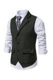 Men's Single Breasted Lapel Navy Suit Vest