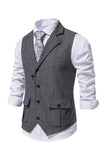 Men's Single Breasted Lapel Navy Suit Vest