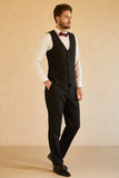 Men's Black Shawl Lapel Single Breasted 3 Piece Wedding Suits