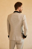 Men's Grey Shawl Lapel Double Breasted 2 Piece Wedding Suits