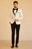 Men's Red Shawl Lapel Jacquard One Button Prom Blazer