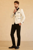 Men's Red Shawl Lapel Jacquard One Button Prom Blazer