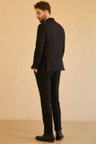 Men's Black Slim Fit Notched Lapel Single Button Wedding Suits