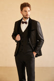 Men's Navy Shawl Lapel One Button Wedding Suits