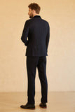 Men's Navy Shawl Lapel One Button Wedding Suits