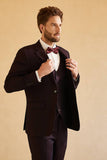 Men's Slim Fit Notched Lapel Single Button Suits for Wedding