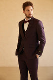 Men's Slim Fit Notched Lapel Single Button Suits for Wedding