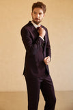 Men's Slim Fit Notched Lapel Single Button Suits for Wedding