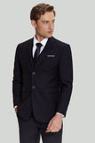 Men's Black Three Piece Wedding Suits with Notched Lapel